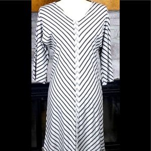 Neve/Hawk gray and white Striped dress size 10